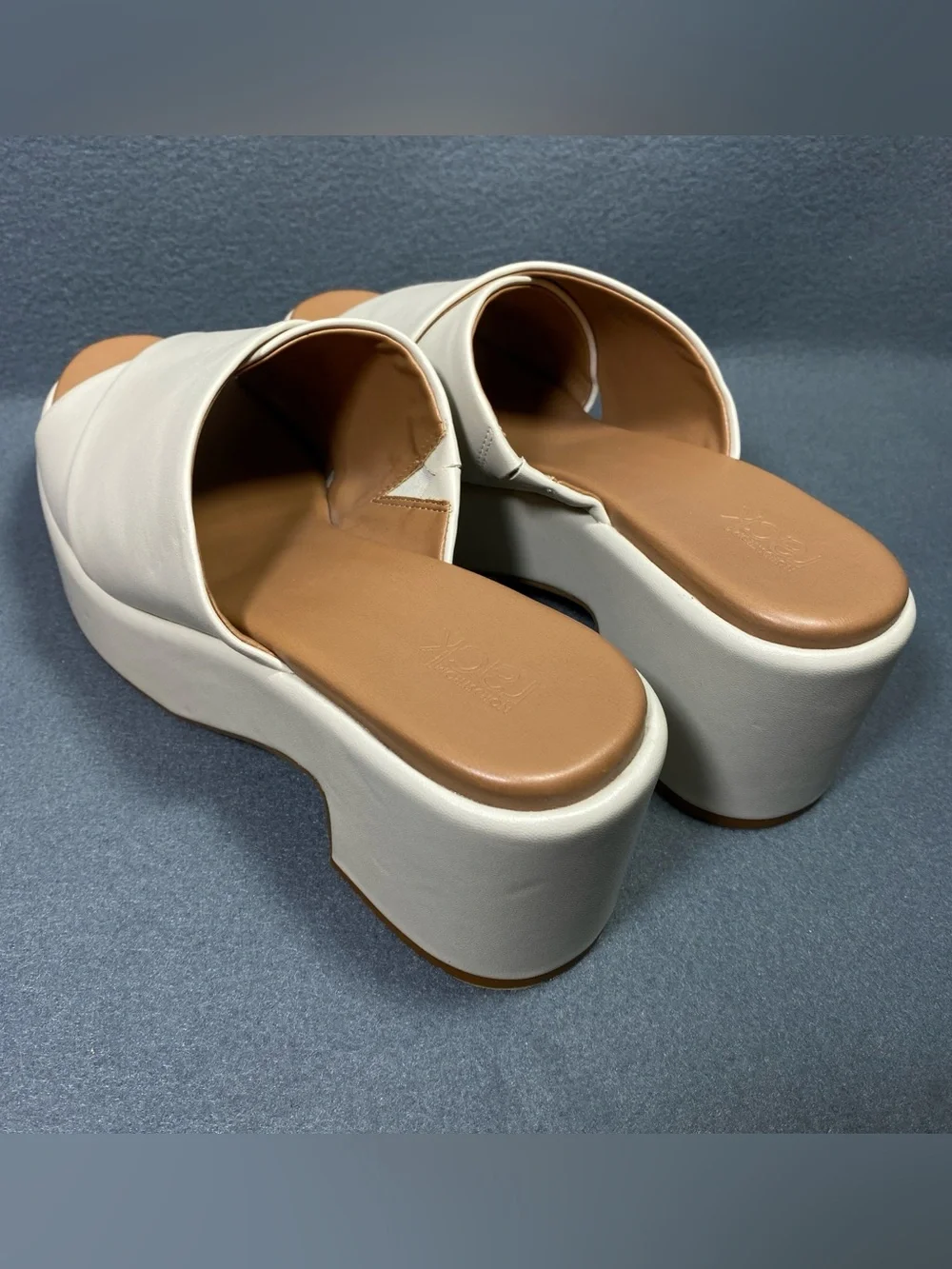 Nordstrom Chunky Heels Platform Beige Sandals, Y2K Inspired Edgy, Women’s Sz 9 M